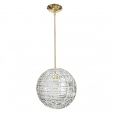 Brass pendant with applied glass design